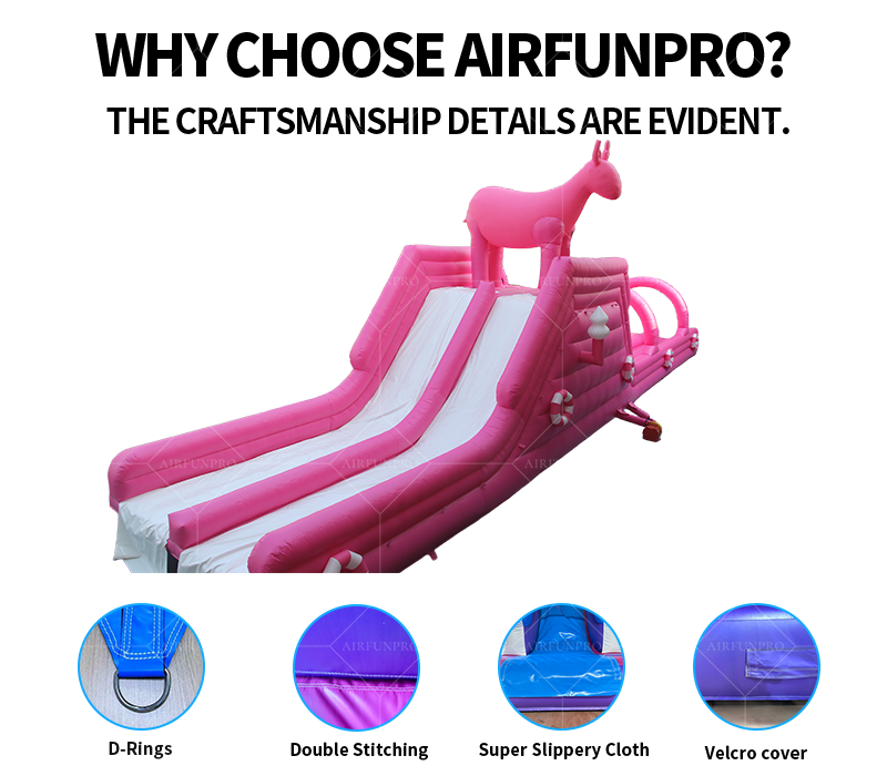 Giant Pink Animal Themed Water Slide: The Ultimate Summer Splash!