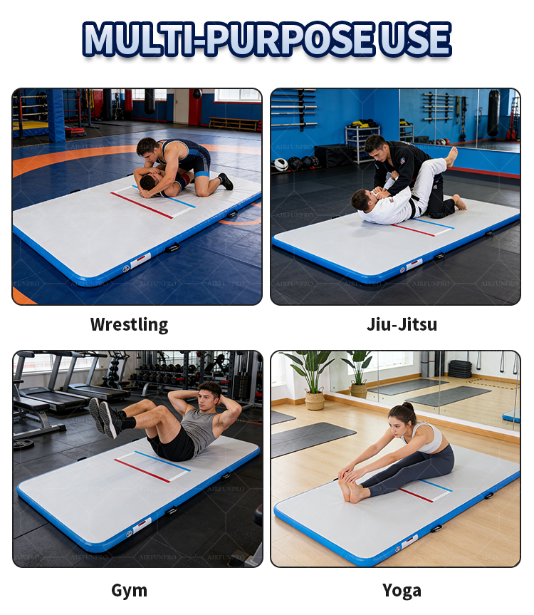 Inflatable Wrestling Mat 3m 5m 6m DWF Drop Stitch Jiu Jitsu BJJ MMA Grappling Training Mat Non-Slip PVC OEM Custom
