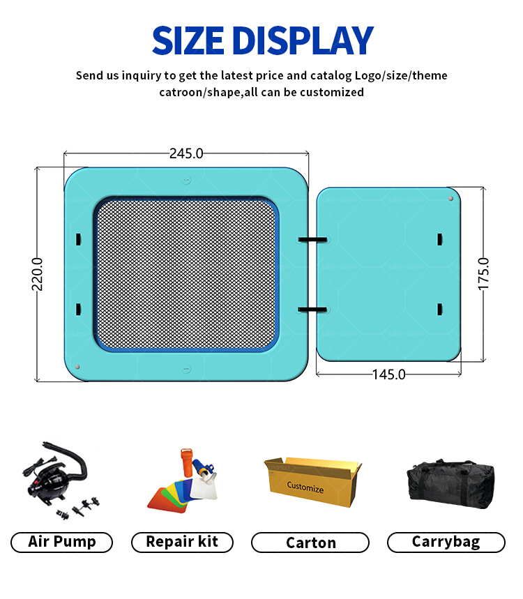 Inflatable Floating Dock Air Dock Platform Non-Slip Inflatable Water Mat Floating Island Raft