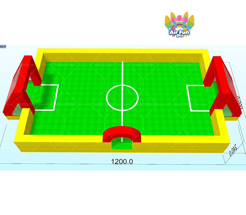 AirFunPro Green and White Inflatable PVC Tarpaulin Water Soccer Pitch