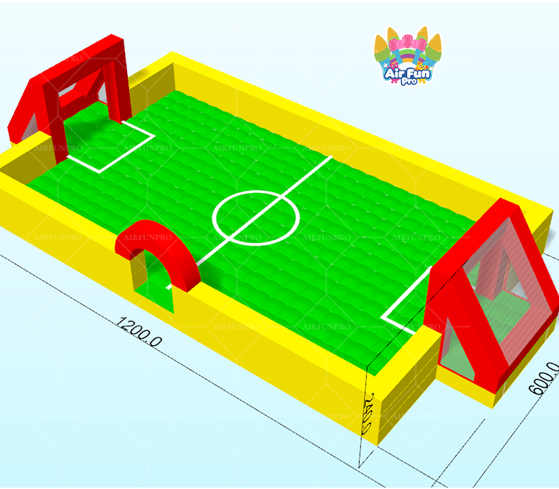 AirFunPro Green and White Inflatable PVC Tarpaulin Water Soccer Pitch