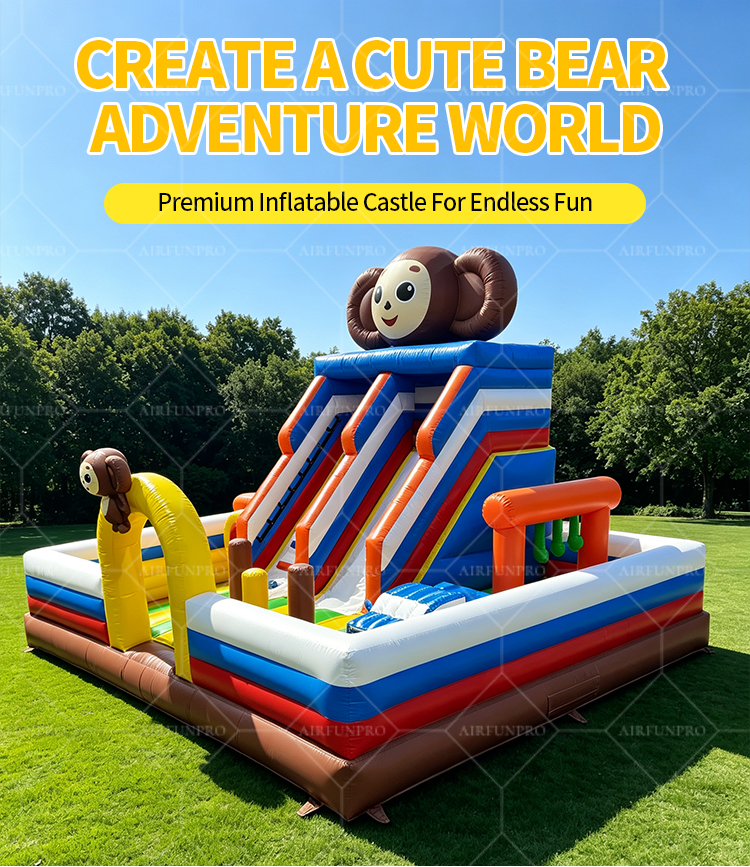 Cute Monkey Inflatable Play Zone: Adventure