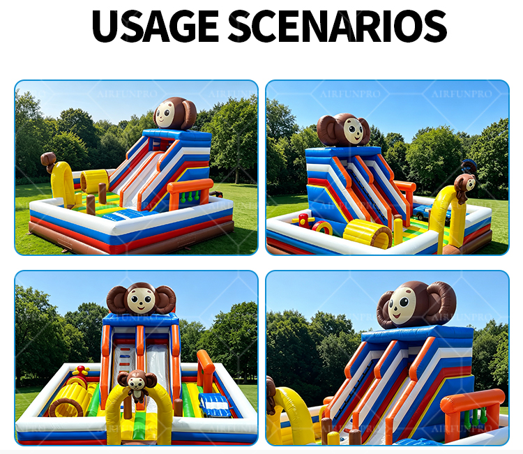 Cute Monkey Inflatable Play Zone: Adventure