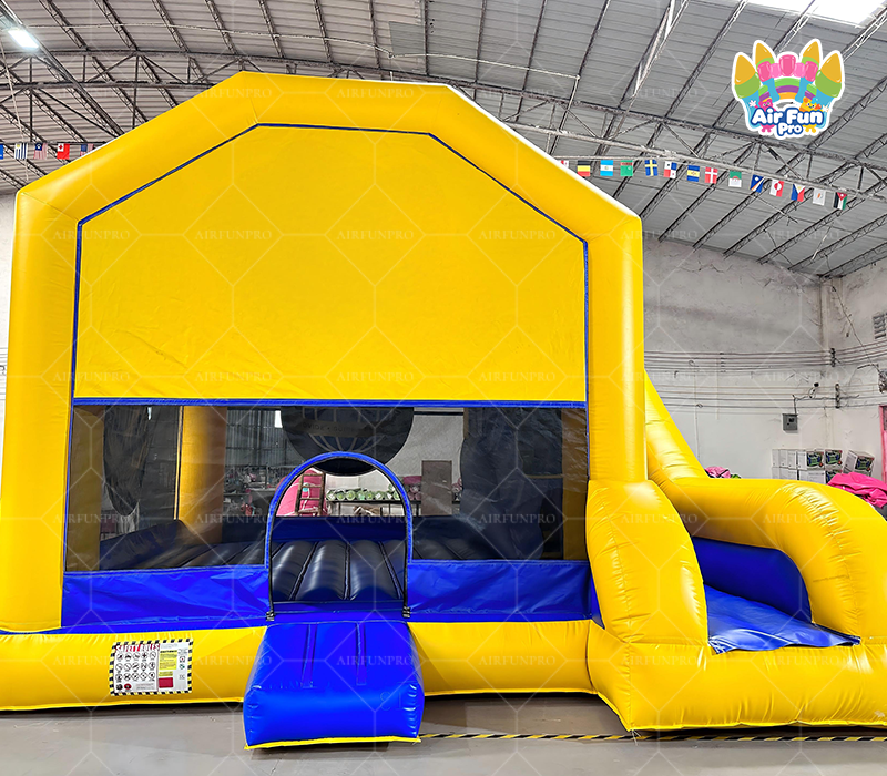 Yellow Blue Inflatable Bounce House With Slide | Commercial Combo Jumping Castle | AirFunPro