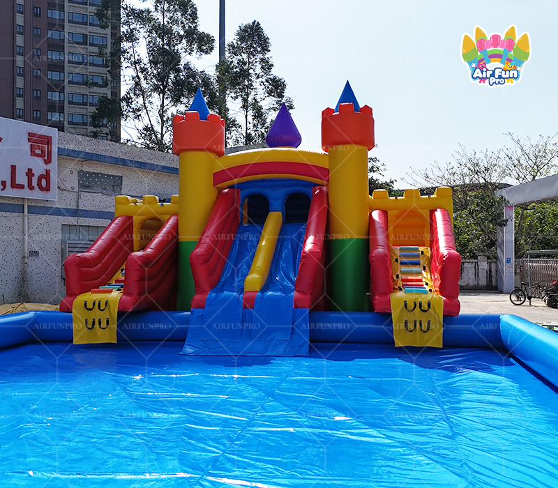 Inflatable Castle Slide Water Slide With Pool Bounce House for Swimming Pool For Kids