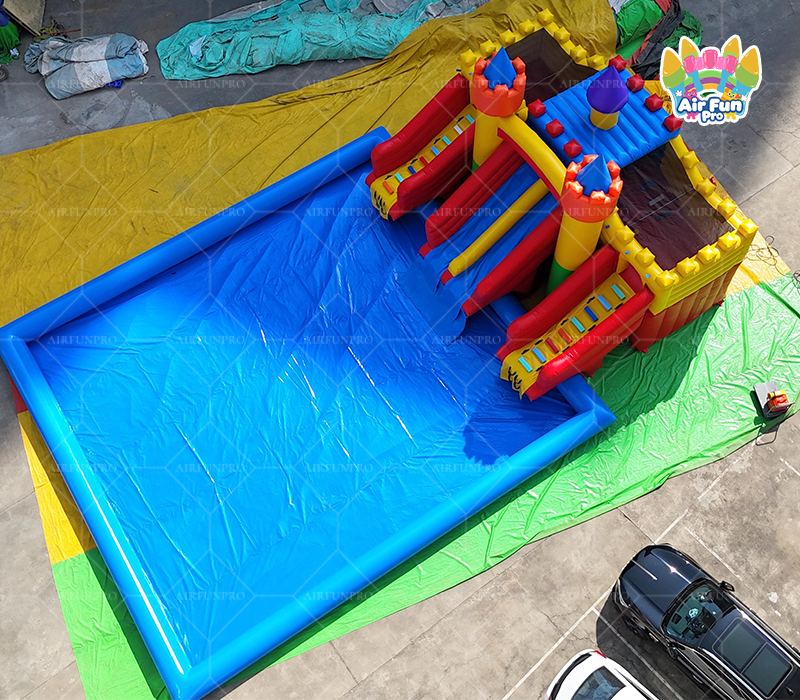 Inflatable Castle Slide Water Slide With Pool Bounce House for Swimming Pool For Kids