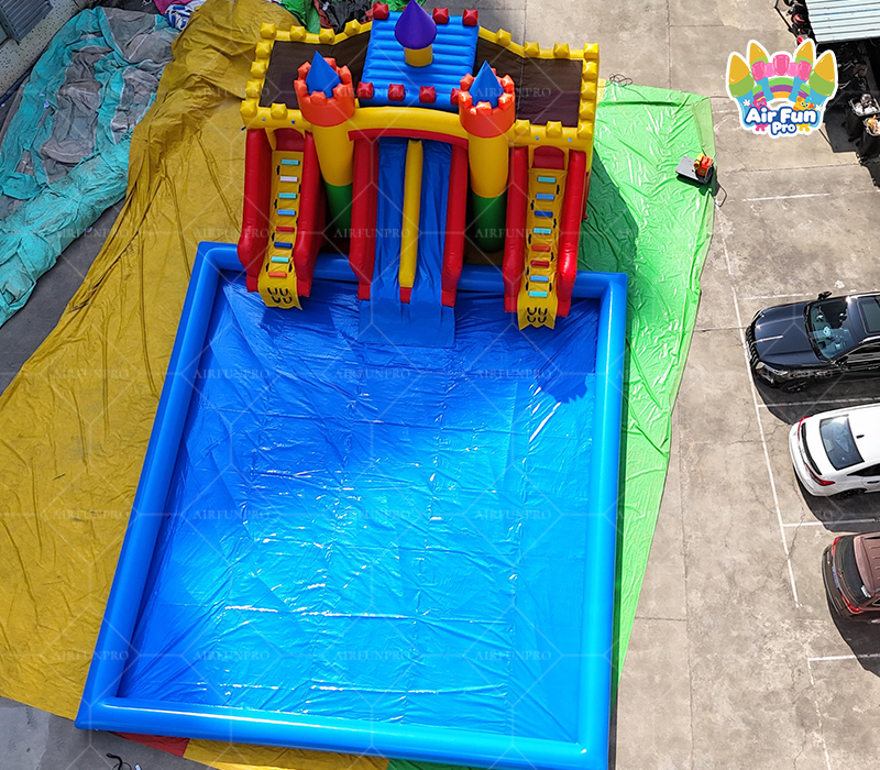 Inflatable Castle Slide Water Slide With Pool Bounce House for Swimming Pool For Kids
