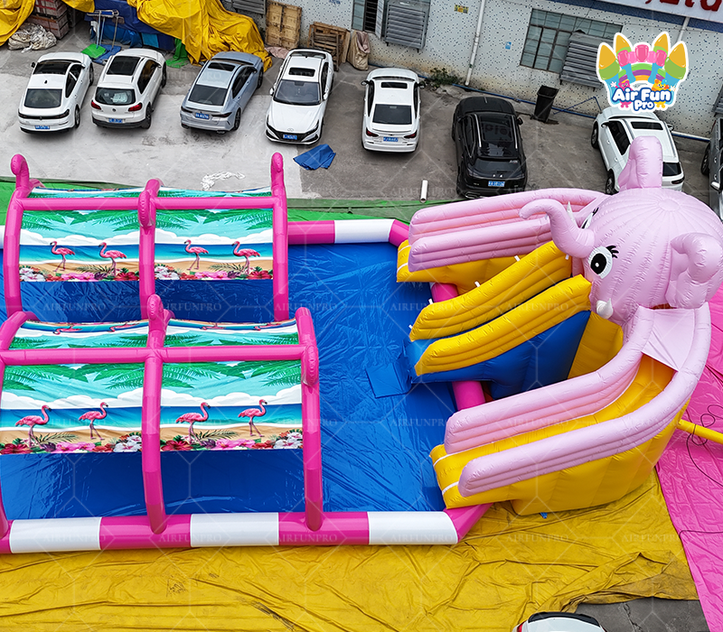 Commercial Inflatable Elephant Slide Outdoor PVC Party Bounce House Combo Inflatable Slides or Kids Party Event Sale With Air Blower f