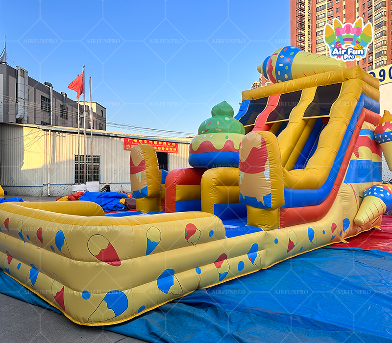 Commercial Children Inflatable Castle Bouncer Water Slide Combo with Pool Outdoor Rental