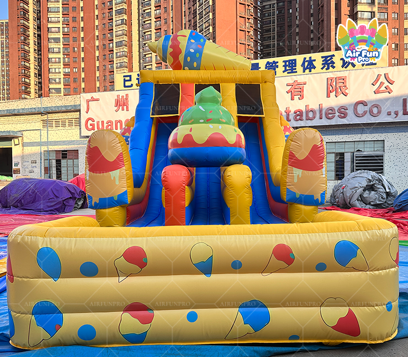 Commercial Children Inflatable Castle Bouncer Water Slide Combo with Pool Outdoor Rental
