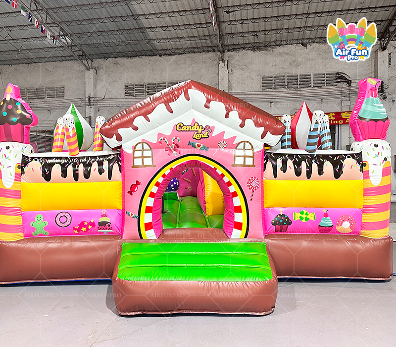 Candy Land Themed Inflatable Bounce House Combo | Commercial Sweet Candy Jumping Castle for Kids Party Rental