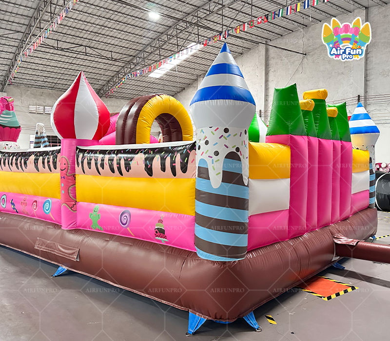 Candy Land Themed Inflatable Bounce House Combo | Commercial Sweet Candy Jumping Castle for Kids Party Rental