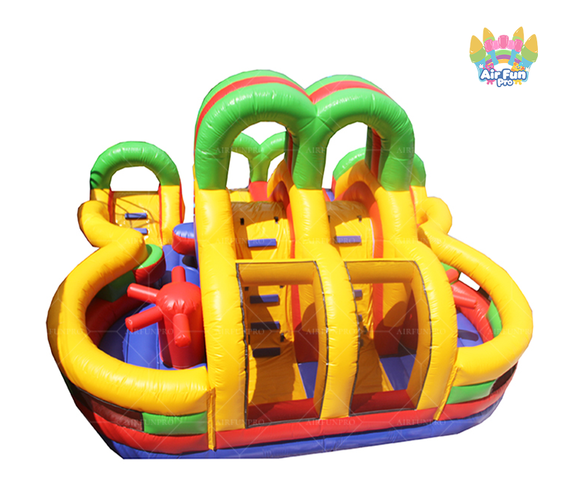8.5m×6m Customized Inflatable Obstacle Course Commercial Inflatable Kids Bouncy Obstacle with Pool Rental Outdoor Equipment