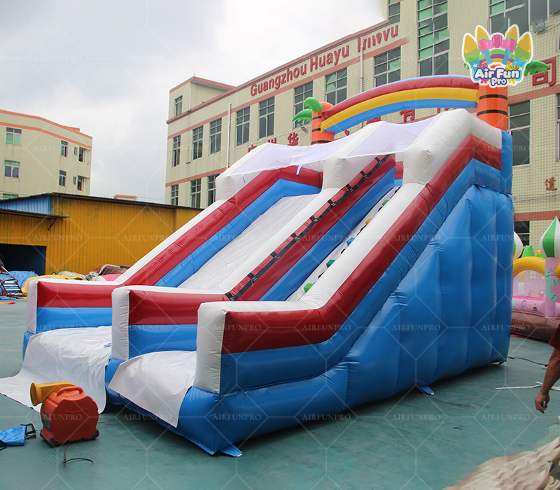Coconut Water Slide 6*6*4m Inflatable Rainbow Water Slide Indoor Outdoor Using for Children