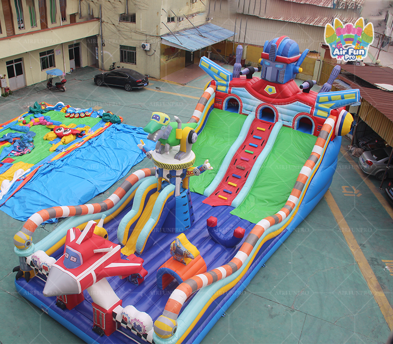 Outdoor Customizable Size Epic Mecha Dinosaur Themed Inflatable Giant Slide Castle Eco-Friendly for Children Adults Party