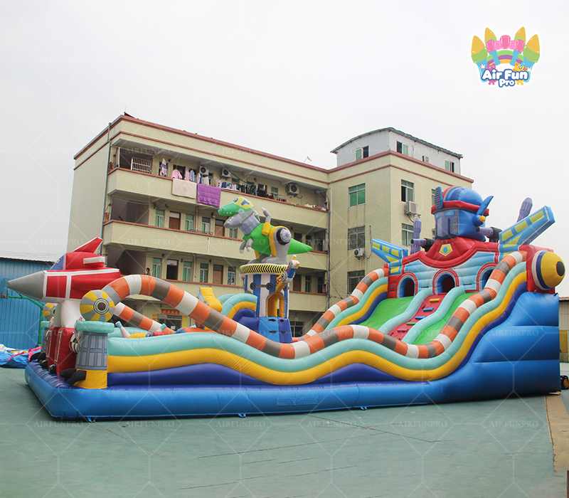 Outdoor Customizable Size Epic Mecha Dinosaur Themed Inflatable Giant Slide Castle Eco-Friendly for Children Adults Party