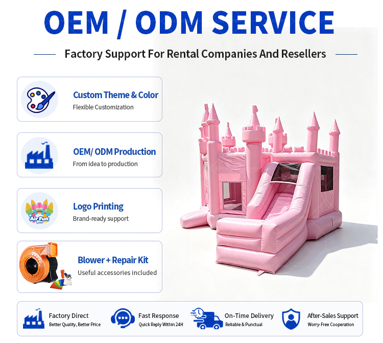 Commercial Pink Jumping House Inflatable Bouncer Combo Jumper for Event Rental Inflatable Play Bouncing House with Slide