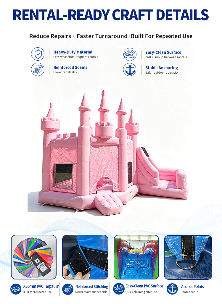 Commercial Pink Jumping House Inflatable Bouncer Combo Jumper for Event Rental Inflatable Play Bouncing House with Slide