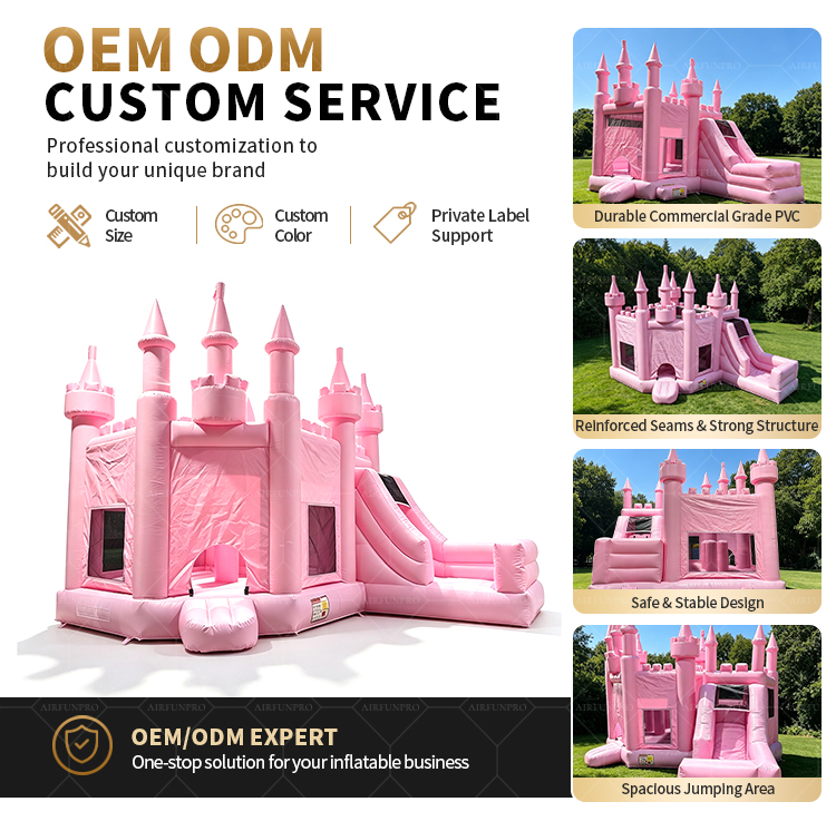 Commercial Pink Jumping House Inflatable Bouncer Combo Jumper for Event Rental Inflatable Play Bouncing House with Slide