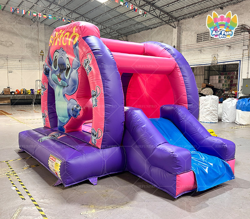 Stitch Themed Inflatable Bounce Combo | Cartoon Bounce House With Slide
