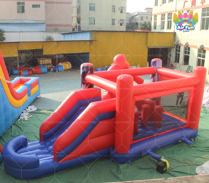 Spiderman Superhero City Inflatable Play Combo | Bounce, Obstacle