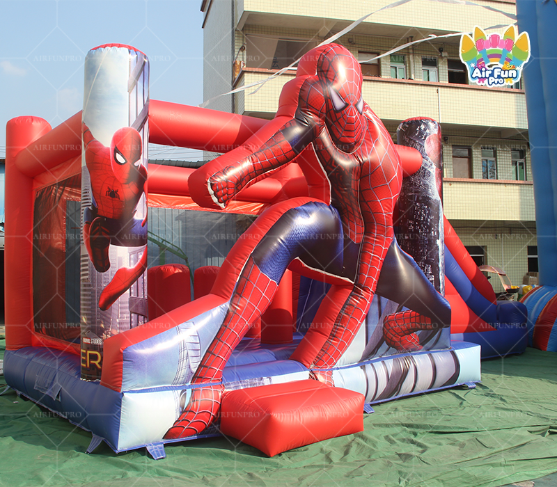Spiderman Superhero City Inflatable Play Combo | Bounce, Obstacle
