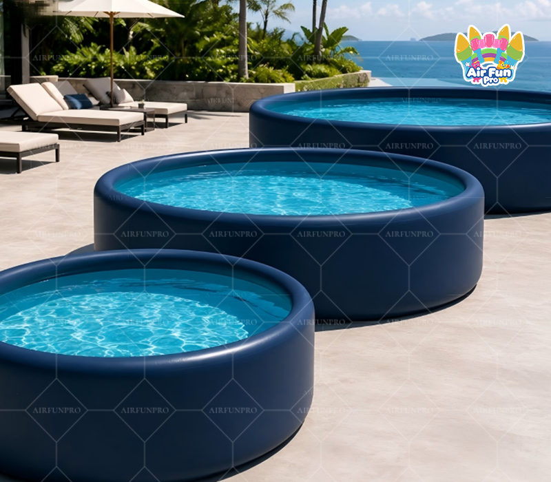 OEM Round Drop Stitch Inflatable Swimming Pool Yard Garden Indoor Outdoor 5 Sizes CE EN ISO Custom Color Logo CE EN ISO