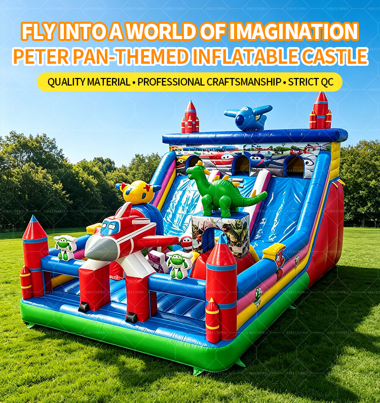 Space Aircraft Robot Inflatable Fun City｜Multi‑Play Commercial Bounce Slide Combo