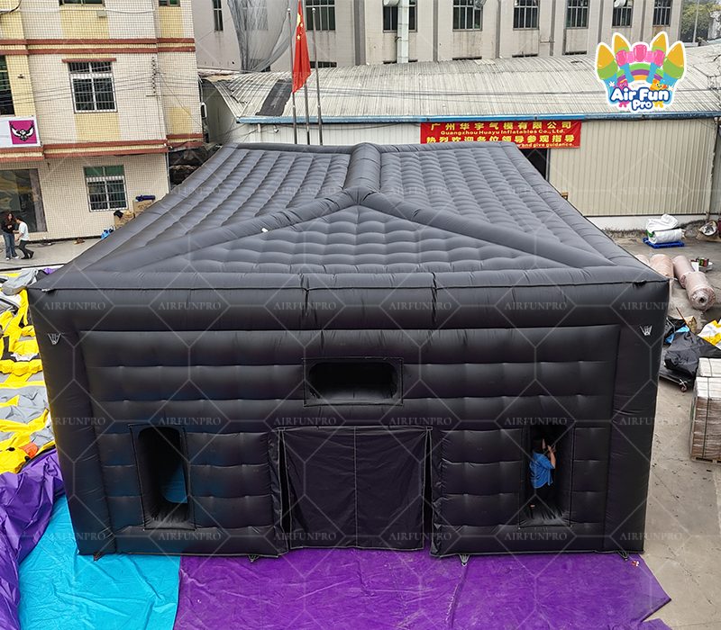 Black Inflatable Cube Tent House | Large Commercial Inflatable Event Tent For Party, Exhibition