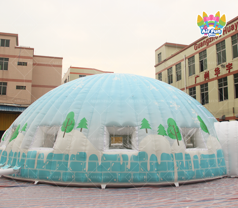 Inflatable Igloo Dome Tent | Winter‑Theme Inflatable Event Dome For Christmas, Winter Festival