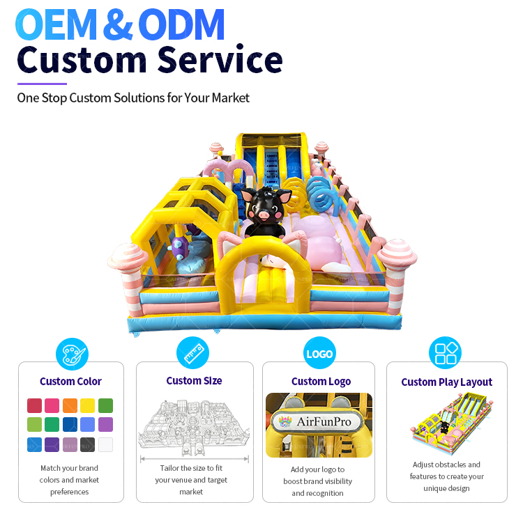 Commercial Multi Play Inflatable Obstacle Course, All-in-One Inflatable Play Equipment With Obstacle Crossing, Bounce Area, Climbing Wall