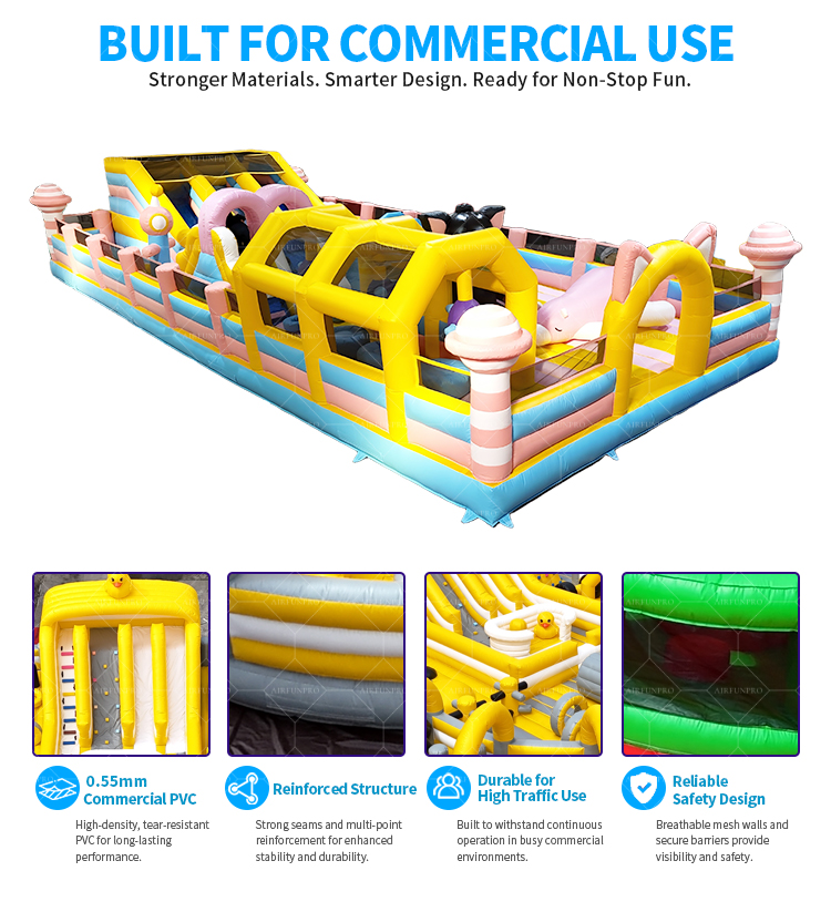Commercial Multi Play Inflatable Obstacle Course, All-in-One Inflatable Play Equipment With Obstacle Crossing, Bounce Area, Climbing Wall