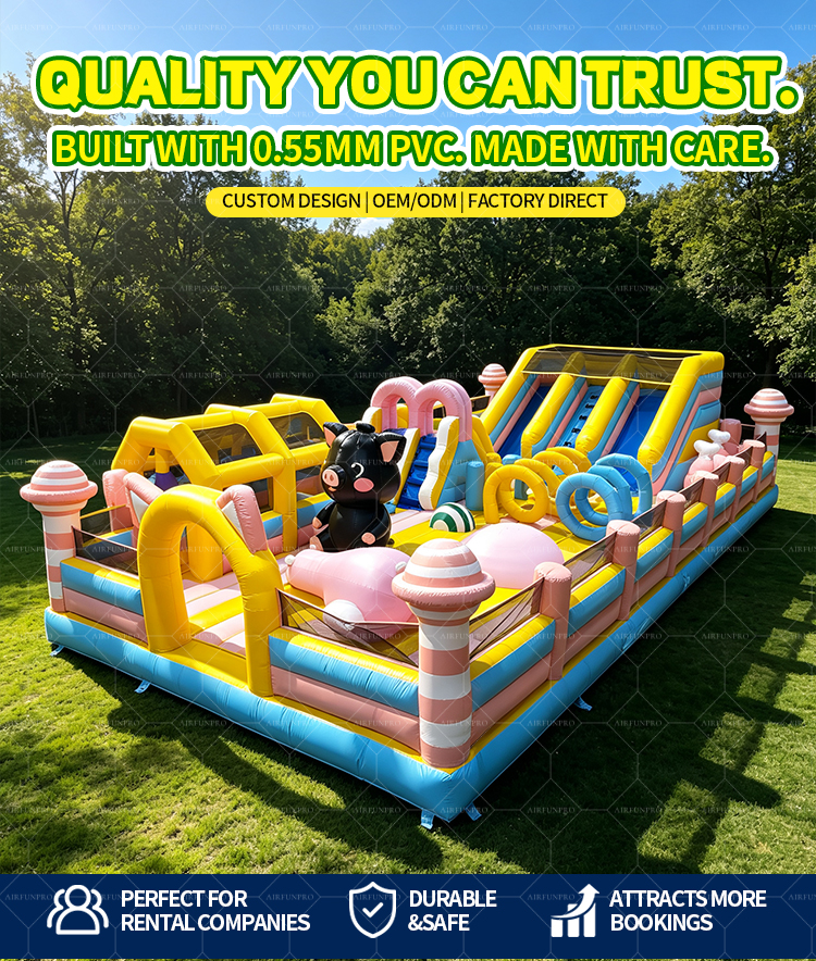 Commercial Multi Play Inflatable Obstacle Course, All-in-One Inflatable Play Equipment With Obstacle Crossing, Bounce Area, Climbing Wall