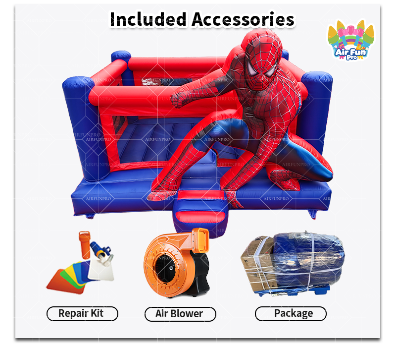 Commercial Spider-Man Inflatable Bounce House, Hero Theme Inflatable Jumping Castle With Front Step For Kids Event, Park And Rental Business
