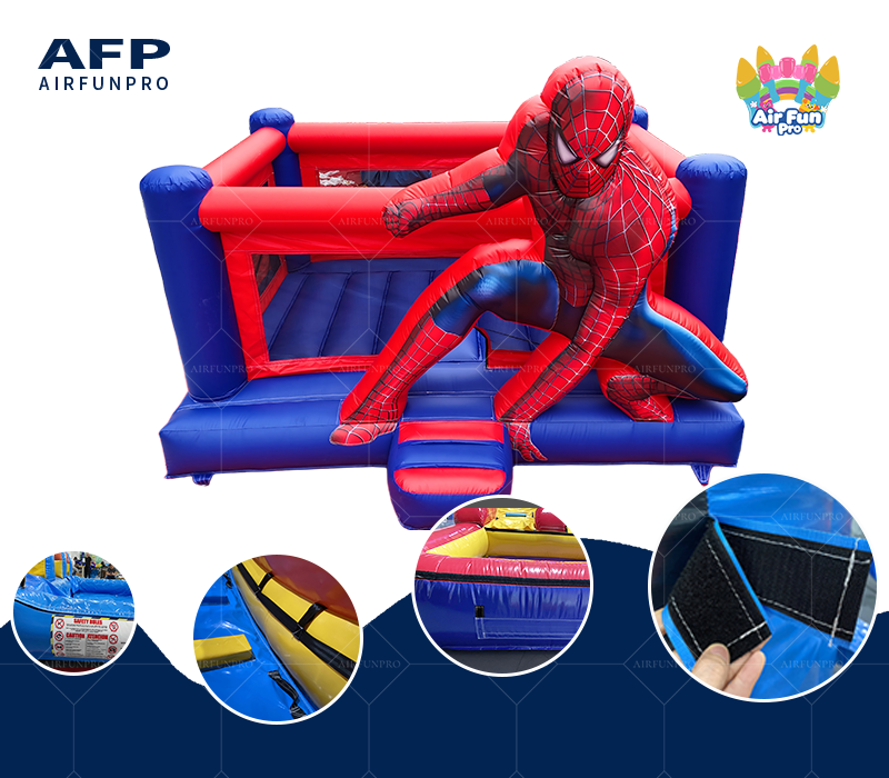 Commercial Spider-Man Inflatable Bounce House, Hero Theme Inflatable Jumping Castle With Front Step For Kids Event, Park And Rental Business