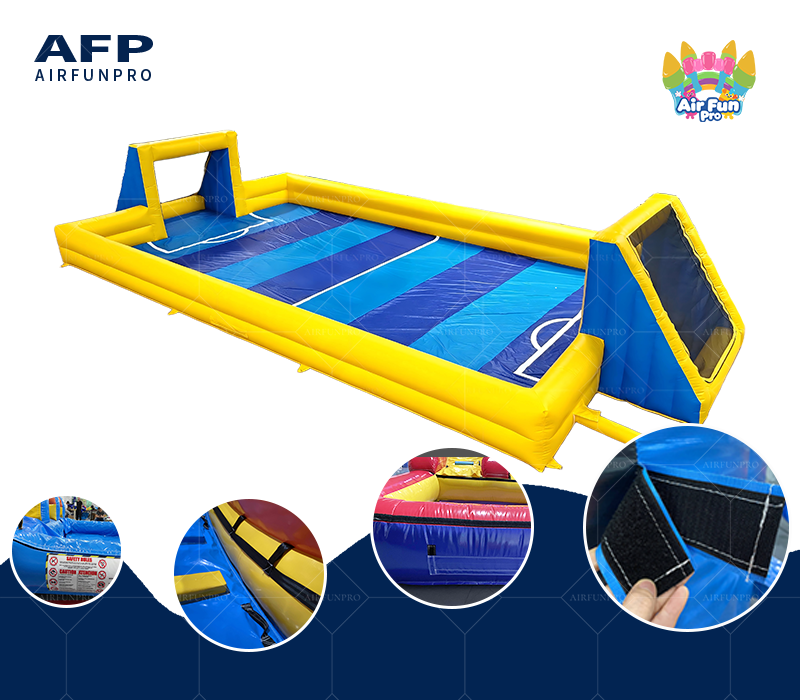 Large Commercial Inflatable Soccer Pitch, Waterproof Inflatable Football Field With Two Goals For Outdoor Sports Events