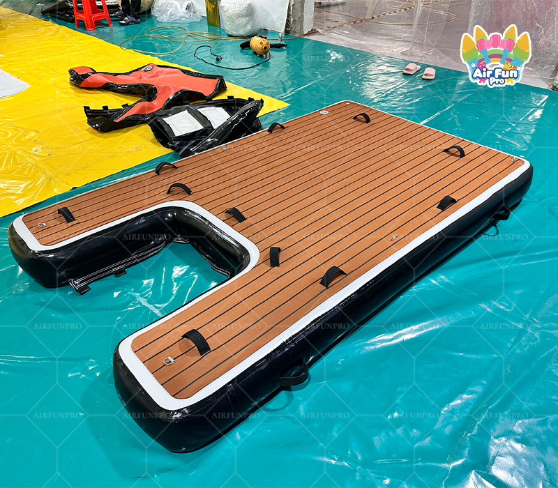 Inflatable Dog Water Ramp Platform with EVA Deck｜Portable Floating Dog Dock for Swimming Pool