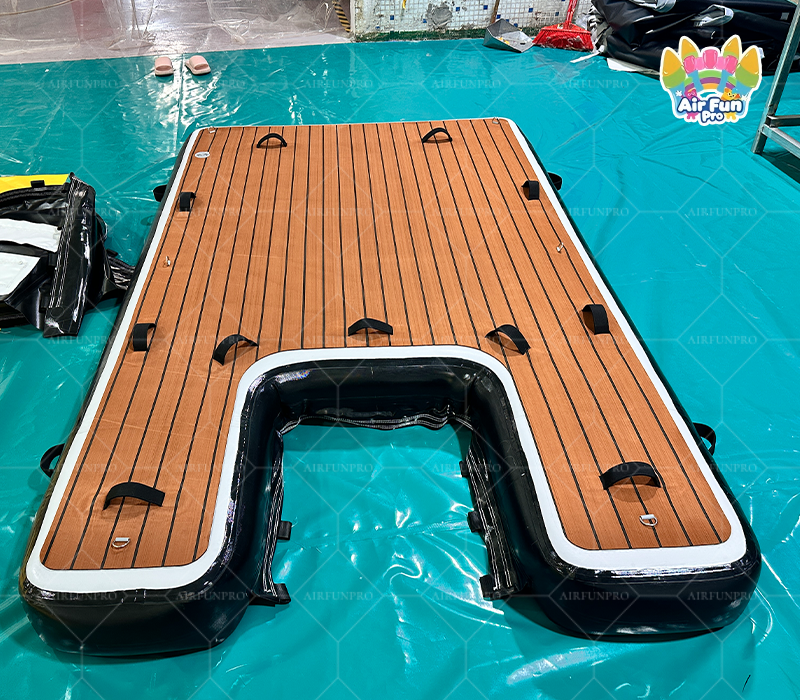 Inflatable Dog Water Ramp Platform with EVA Deck｜Portable Floating Dog Dock for Swimming Pool