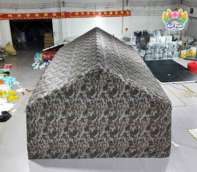 Digital Camo Inflatable Air Beam Tent, Large Field Emergency Shelter for Outdoor Field Operations