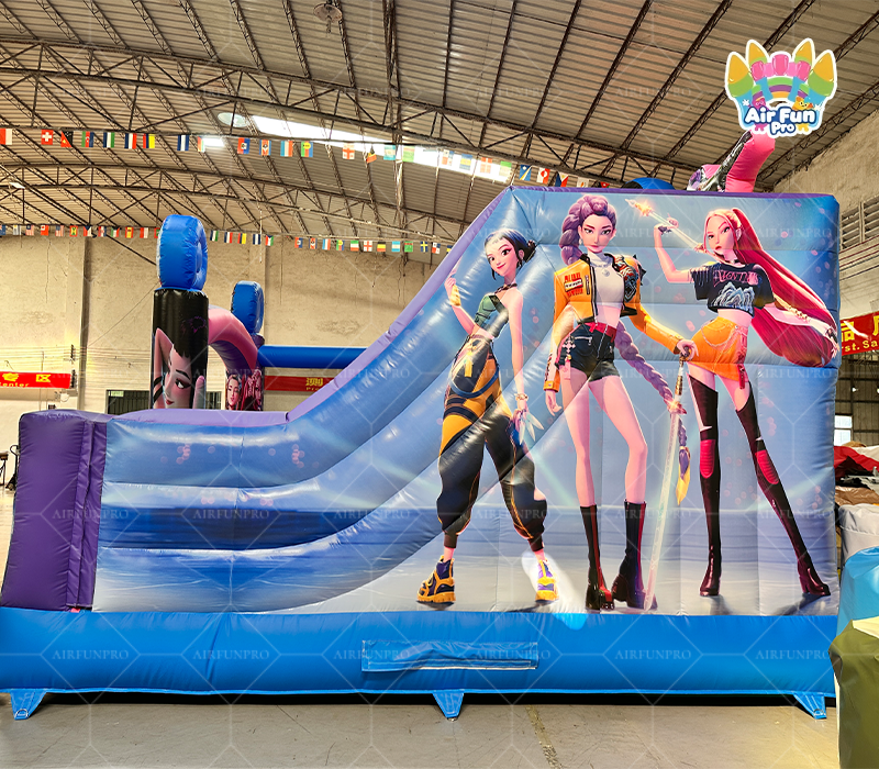Kpop Demon Hunter Themed Inflatable Bounce Combo｜Commercial Bounce House with Slide for Party Rental