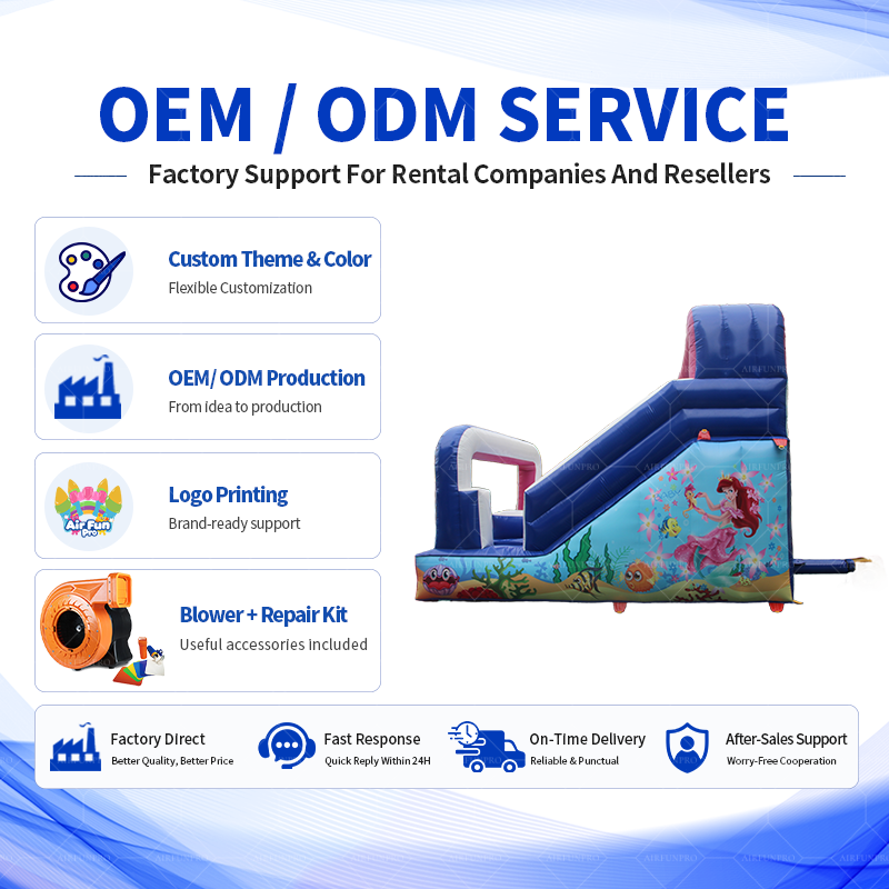 Commercial Ocean Theme Inflatable Bounce House With Slide 0.55mm PVC Rental Ready Kids Jumping Bouncy Castle Combo for Party