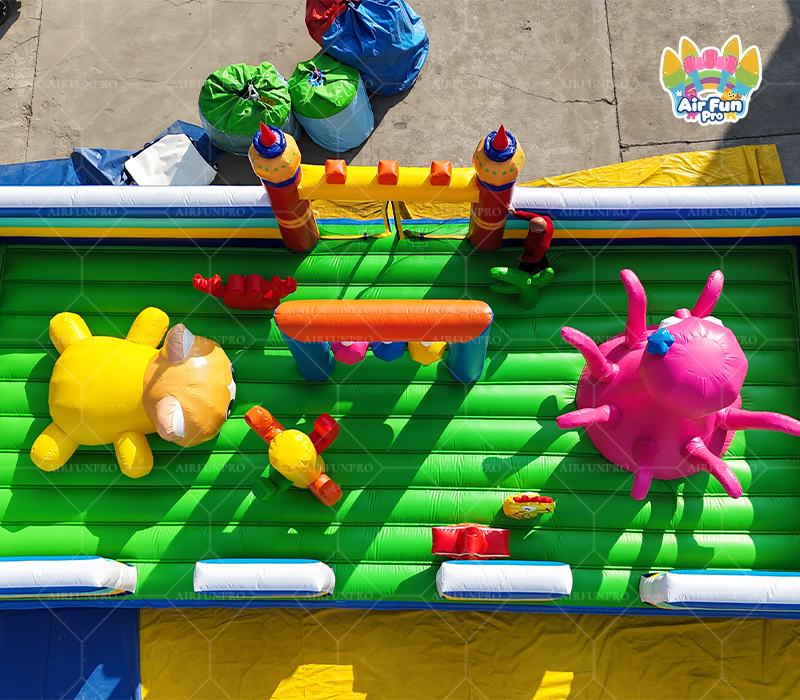 Ocean Cartoon Themed Inflatable Fun City｜Commercial Inflatable Playground for Kids