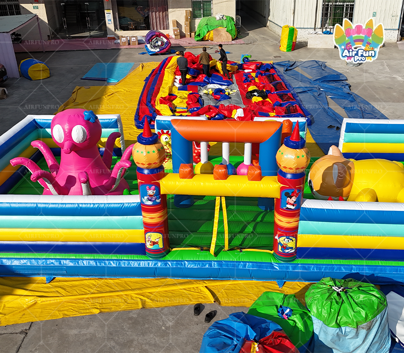 Ocean Cartoon Themed Inflatable Fun City｜Commercial Inflatable Playground for Kids