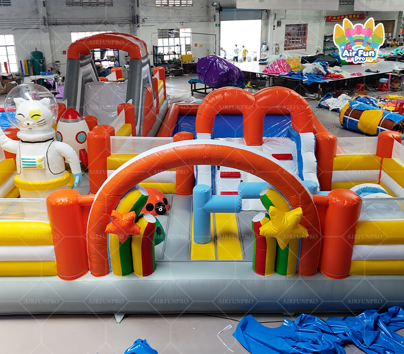 Space Cat Themed Inflatable Playground | Commercial Multi-function Inflatable Activity Park