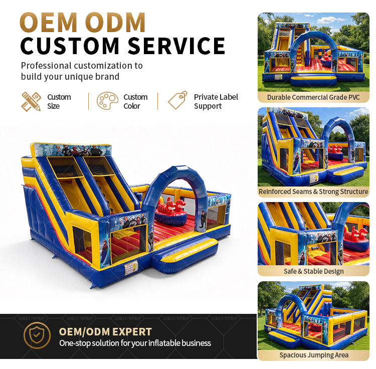 Frozen Themed Commercial Inflatable Slide Combo | Dual Lane Inflatable Bounce Playground