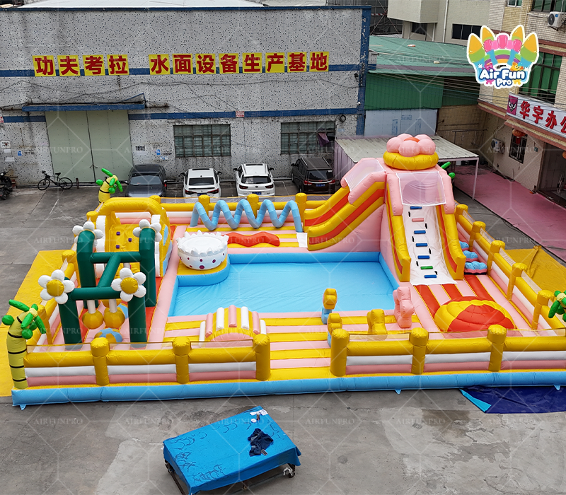 Candy Flower Themed Inflatable Water Park｜Commercial Inflatable Water Playground with Pool