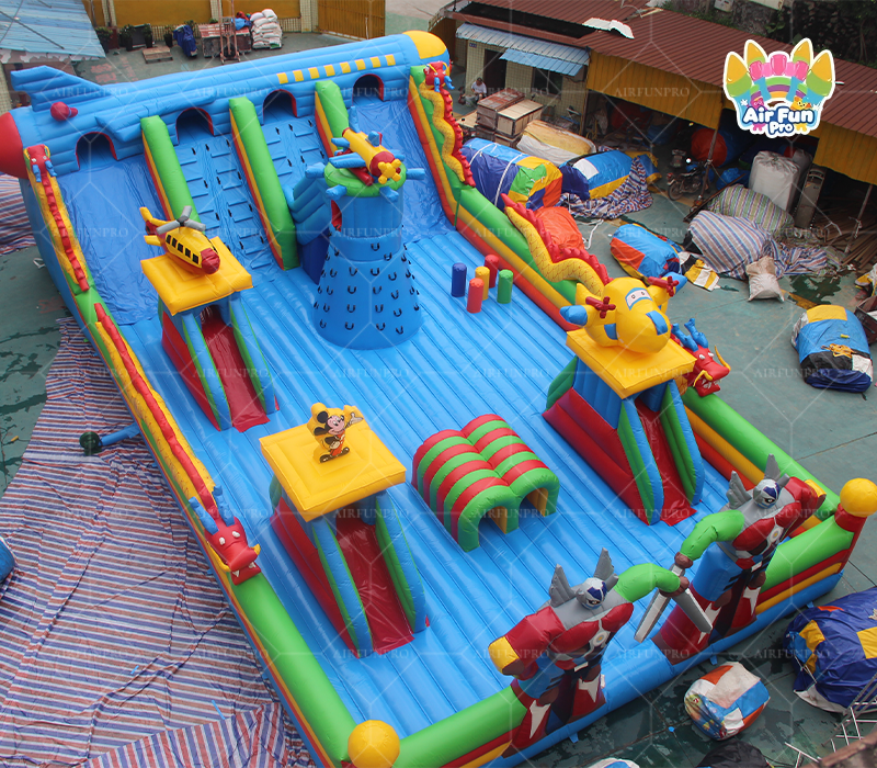 Mixed Cartoon Character Themed Inflatable Fun Park｜Commercial Giant Inflatable Obstacle Playground