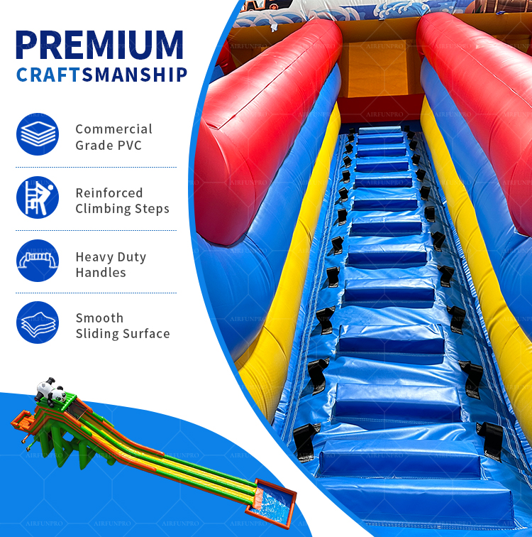 Panda Theme Commercial Inflatable Water Slide｜Large Dual Lane Inflatable Water Slide for Rental Business