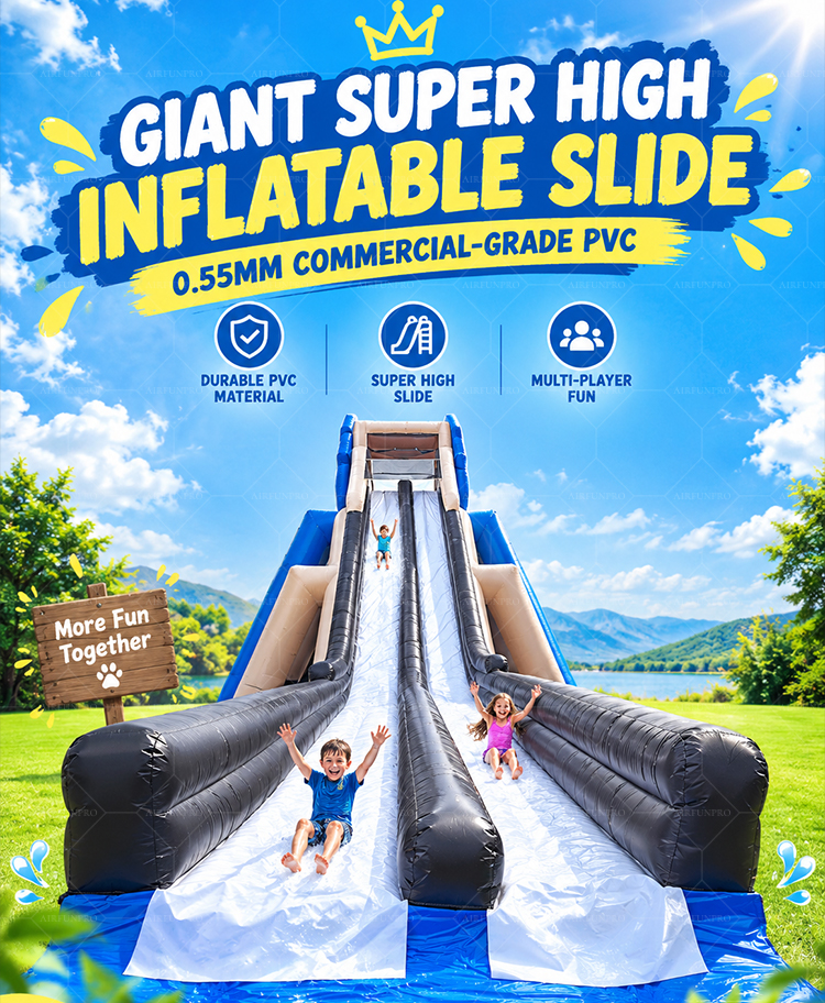 Wholesale Giant Custom Inflatable Slide Double Lane 0.55mm PVC Water Slide for Amusement Park Event Rental With Blower