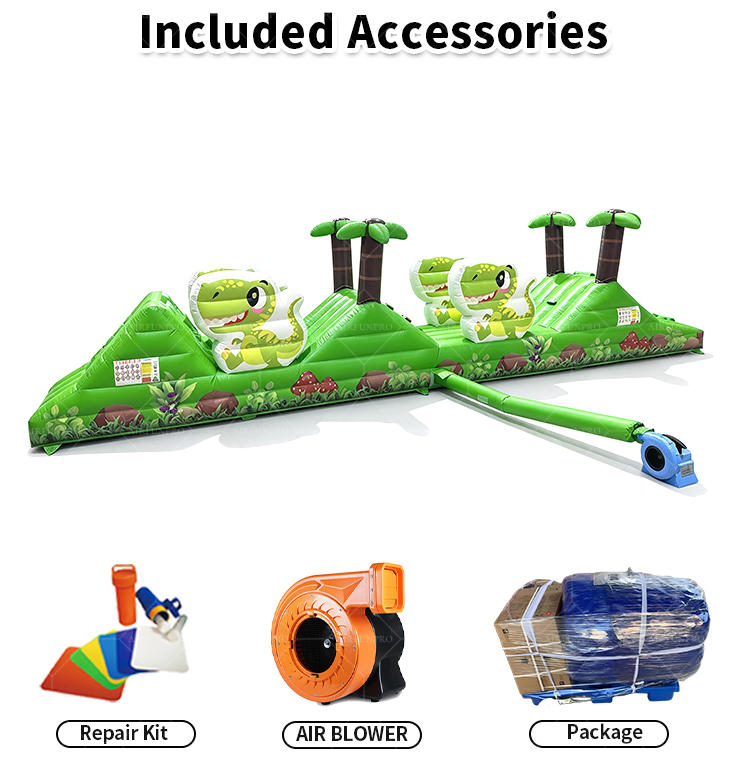 Commercial Dinosaur Inflatable Obstacle Course with Slide
